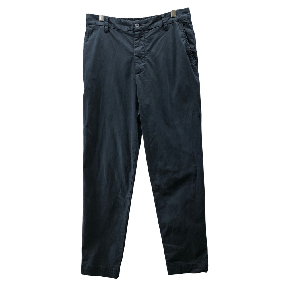 Zara Chino Pants‎ Mens L Navy Blue Tapered Leg Flat Front Stretch Comfort Waist